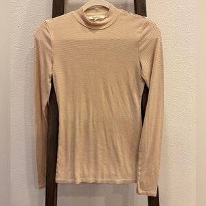 Anthropologie- Pure + Good- Striped Mockneck Ribbed Sweater. S. Originally $50